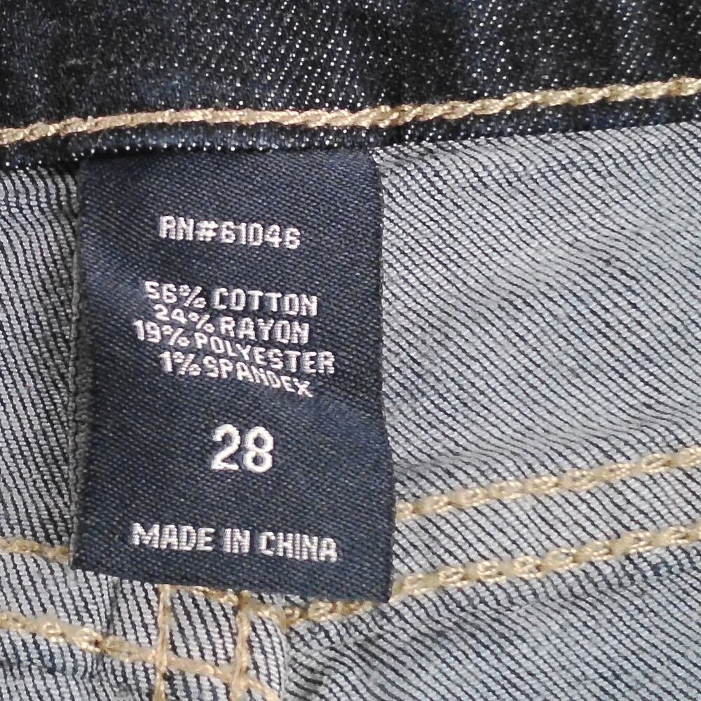 Vanity Denim Shorts Women's Size 28 Dark Wash Cuffed Stretch Mid Rise Jean Short - Picture 4 of 5